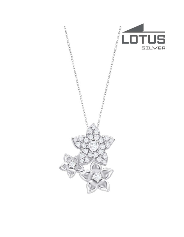 Lotus women's silver necklace